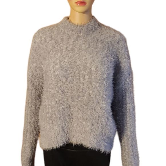 Candies Sweater Fluffy Gray Womens Size Medium - Picture 1 of 10